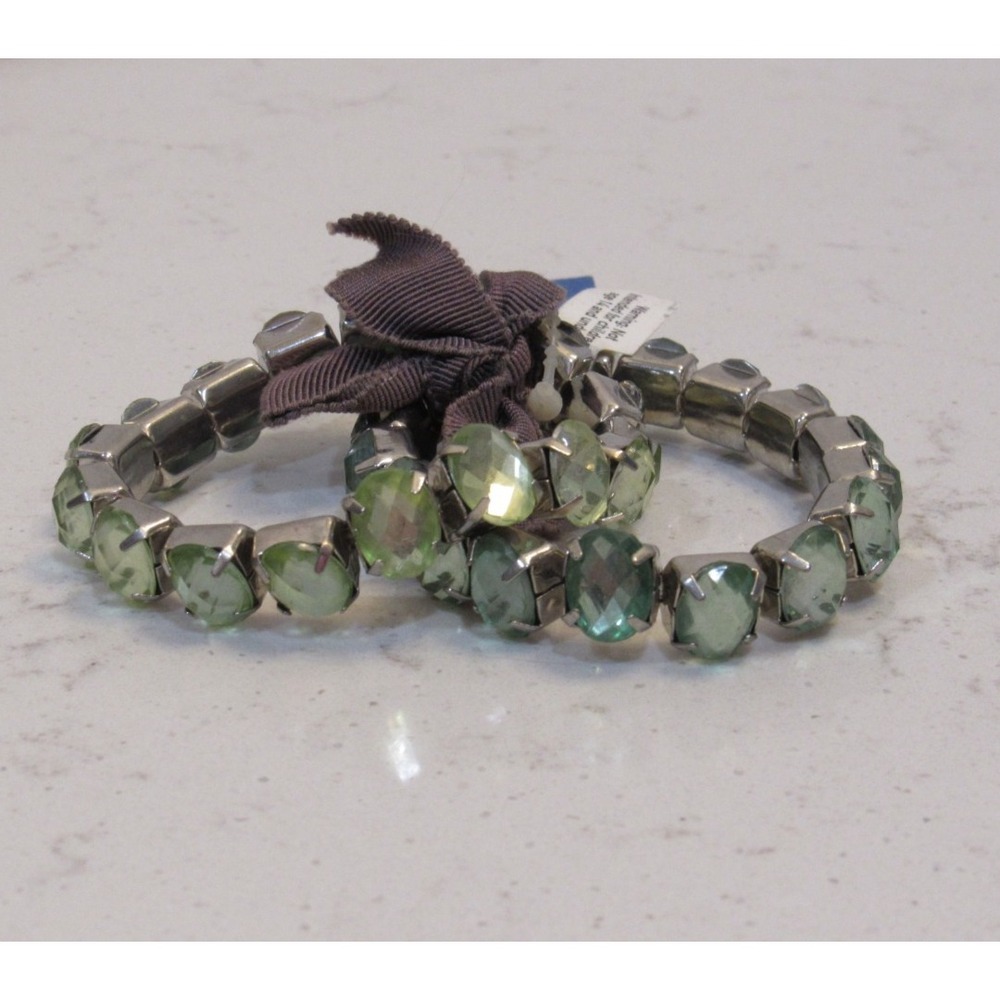 2 Chunky Rhinestone Stretch Bracelet Retro Statement Quiet Luxury‎